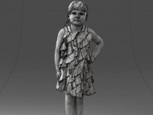 girl in red dress 0129 3d print ready 3D Baskı Modeli
