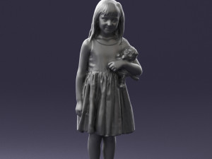 girl with toy cat 0130 3D 모델