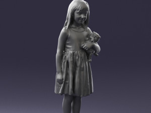 girl with toy cat 0130 3D 모델