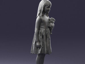girl with toy cat 0130 3D 모델