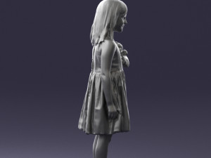 girl with toy cat 0130 3D 모델