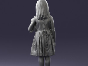 girl with toy cat 0130 3D 모델