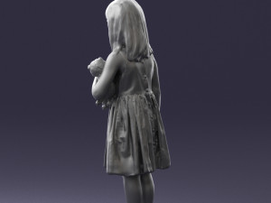 girl with toy cat 0130 3D 모델