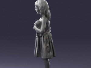 girl with toy cat 0130 3D 모델