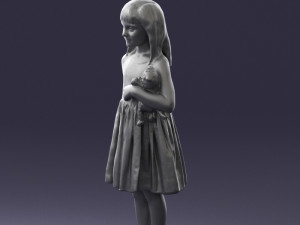 girl with toy cat 0130 3D 모델