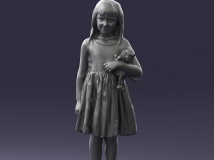 girl with toy cat 0130 3D 모델