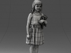 girl with toy cat 0130 3D 모델