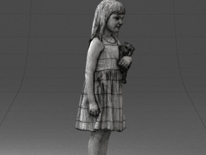 girl with toy cat 0130 3D 모델