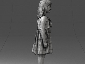 girl with toy cat 0130 3D 모델