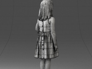girl with toy cat 0130 3D 모델