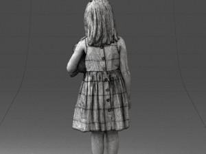 girl with toy cat 0130 3D 모델