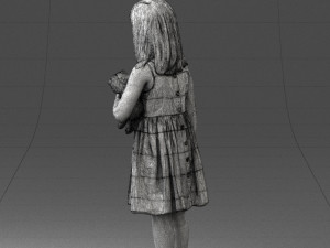 girl with toy cat 0130 3D 모델