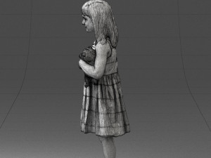 girl with toy cat 0130 3D 모델
