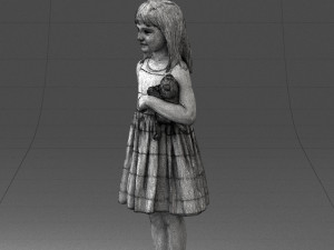 girl with toy cat 0130 3D 모델