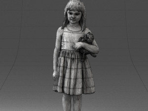 girl with toy cat 0130 3D 모델