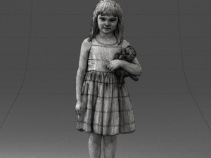 girl with toy cat 0130 3D 모델