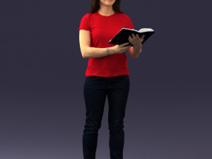 girl with book 0121 Modello 3D
