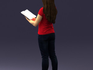 girl with book 0121 Modello 3D