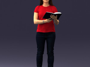 girl with book 0121 Modello 3D