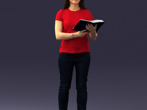 girl with book 0121 Modello 3D