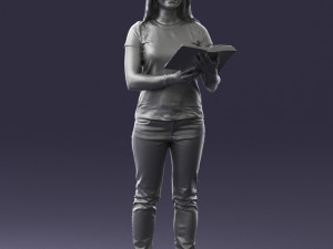 girl with book 0121 Modello 3D