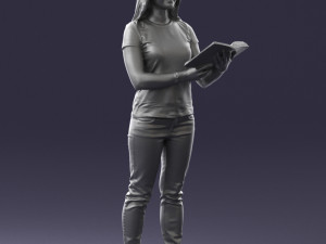 girl with book 0121 Modello 3D