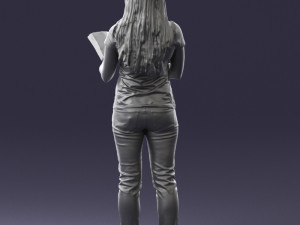 girl with book 0121 Modello 3D