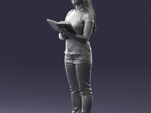 girl with book 0121 Modello 3D