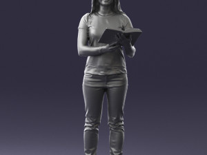 girl with book 0121 Modello 3D