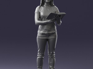 girl with book 0121 Modello 3D