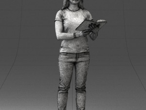 girl with book 0121 Modello 3D