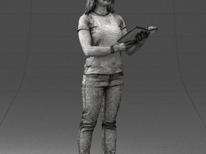 girl with book 0121 Modello 3D
