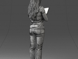 girl with book 0121 Modello 3D
