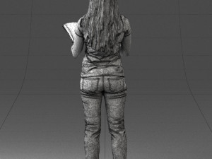 girl with book 0121 Modello 3D