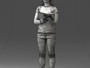 girl with book 0121 Modello 3D