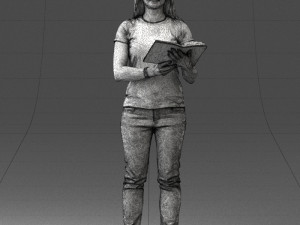 girl with book 0121 Modello 3D