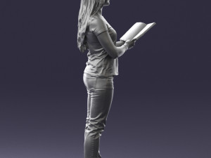 girl with book 0121 3d print ready 3D printmodel