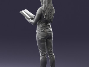 girl with book 0121 3d print ready 3D printmodel