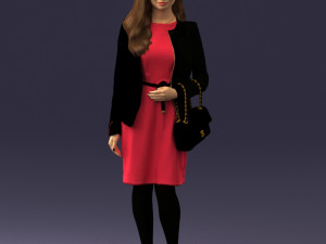 woman with bag 0125 3d print ready 3D Print Model