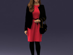 woman with bag 0125 3d print ready Modello di stampa 3D