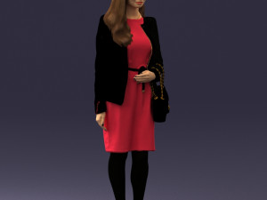 woman with bag 0125 3d print ready Modello di stampa 3D