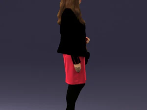 000459 Elegant Business Woman Standing with Handbag 3dp 3D Print Model