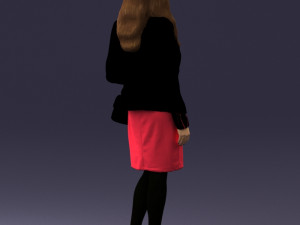 woman with bag 0125 3d print ready Modello di stampa 3D