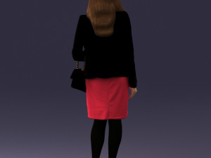 woman with bag 0125 3d print ready Modello di stampa 3D