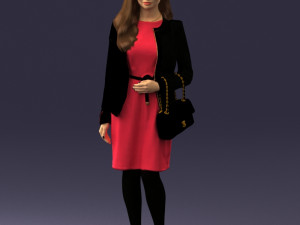 woman with bag 0125 3d print ready Modello di stampa 3D