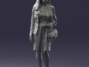 woman with bag 0125 3d print ready Modello di stampa 3D