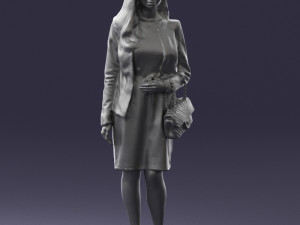 woman with bag 0125 3d print ready Modello di stampa 3D