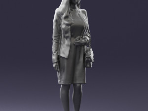 woman with bag 0125 3d print ready Modello di stampa 3D
