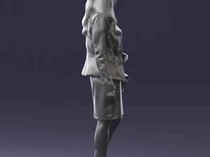 000459 Elegant Business Woman Standing with Handbag 3dp 3D Print Model