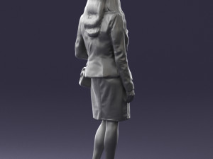 woman with bag 0125 3d print ready Modello di stampa 3D